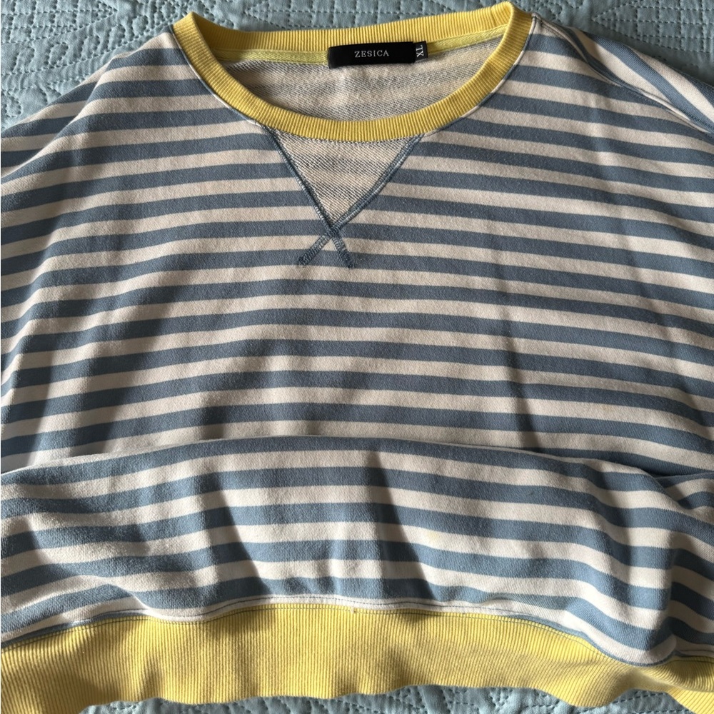 Zesica Striped Blue and Yellow Top